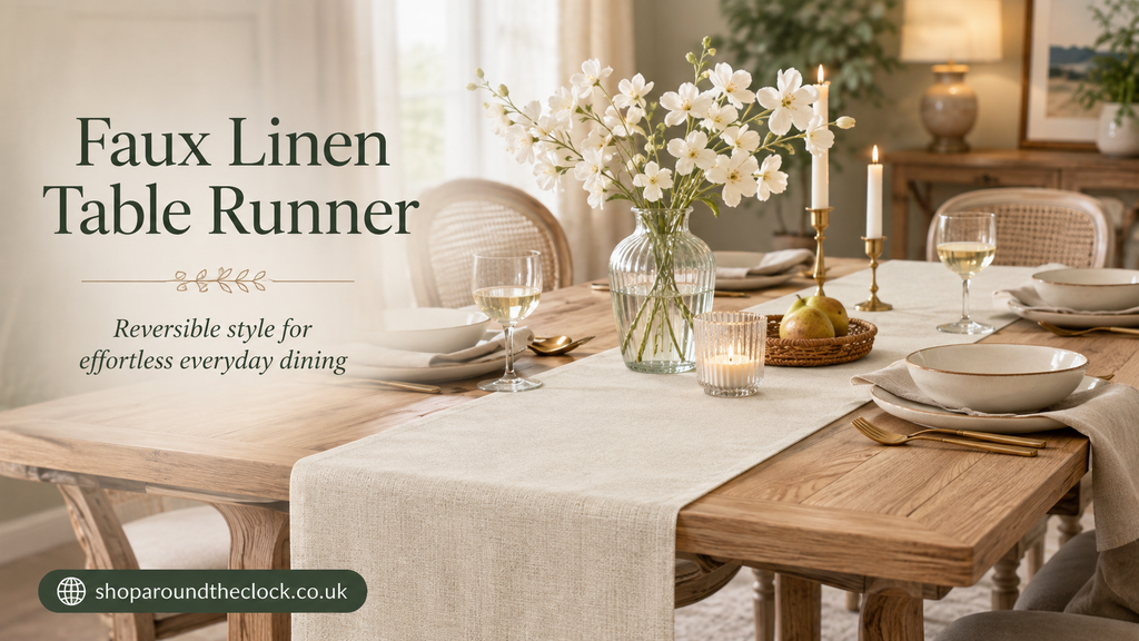 Faux Linen Table Runner
