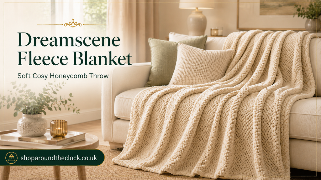 Fleece Waffle Honeycomb Throw