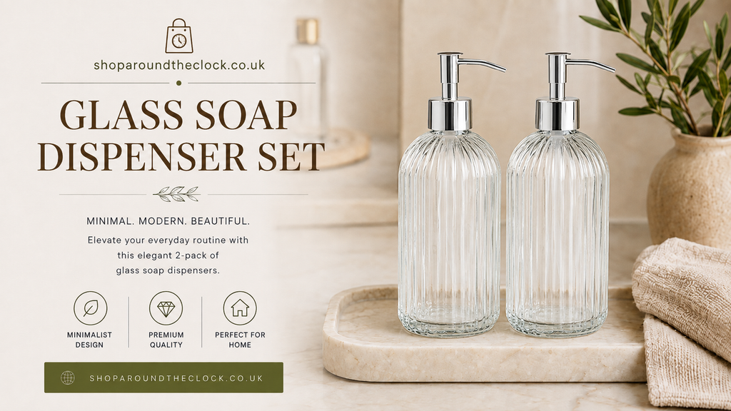 Glass Soap Dispenser Set